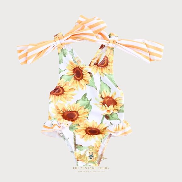 Other - NWT Pretty Girls One-Piece Swimsuit Swimwear for Kids Sunny Day Sunflower 4-5T